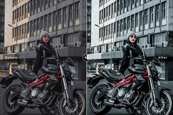 40 پریست لایت روم پرتره و پریست کمرا راو و اکشن فتوشاپ تم متال Metal Lightroom Presets