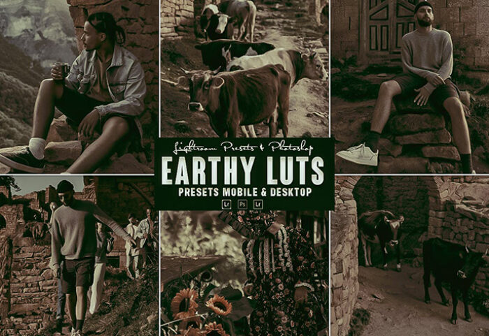 9 پریست لایت روم و اکشن فتوشاپ تم شکلاتی Earthy Moody Photoshop Action Lightrom Presets