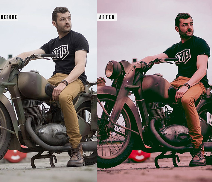 9 پریست لایت روم و اکشن فتوشاپ تم موتور سوار Moto Photoshop Action Lightrom Presets