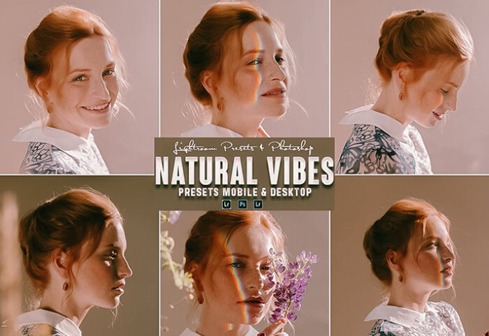 9 پریست لایت روم پرتره و اکشن فتوشاپ Natural Moody Photoshop Action Lightrom Presets