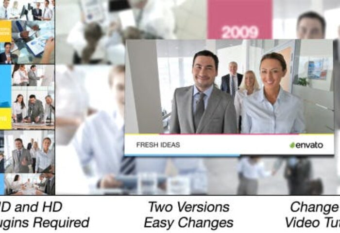 پروژه آماده افترافکت 2022 معرفی شرکت مولتی پلیر Corporate Multi Video Displays