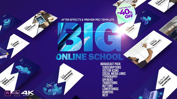 پروژه آماده افترافکت 2022 پکیج معرفی موسسات آموزشی Big Online School Broadcast Pack پروژه آماده افترافکت 2022 پکیج معرفی موسسات آموزشی Big Online School Broadcast Pack