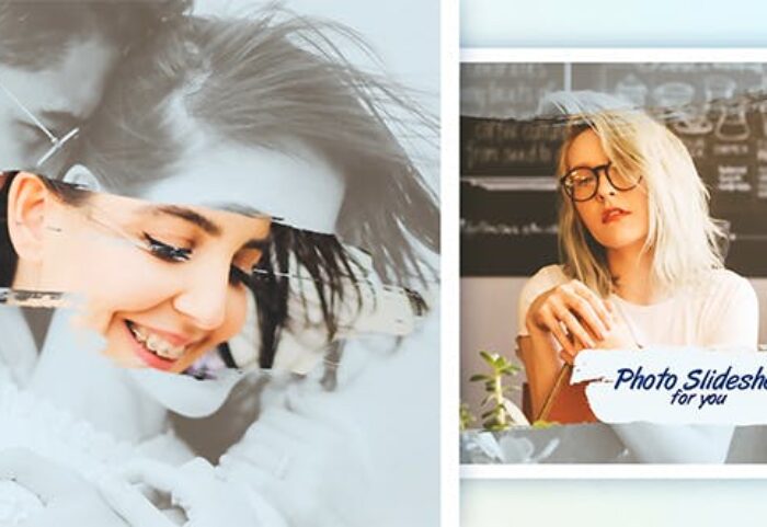 پروژه افترافکت 2022 با موزیک اسلایدشو حرفه ای تم براش رنگی Brush Photo Slideshow