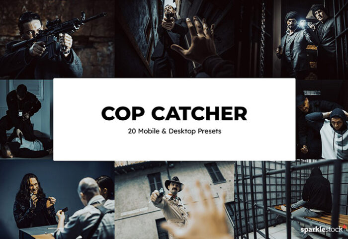 120 پریست لایت روم و لات رنگی و پریست کمرا راو فتوشاپ تم پلیس Cop Catcher Lightroom Presets LUT