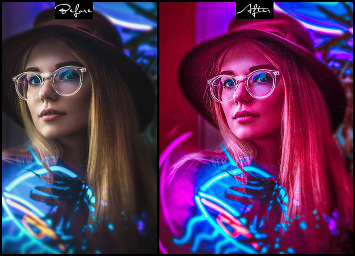 15 پریست لایت روم و اکشن فتوشاپ تم نور نئون Cyberpunk Photoshop Actions Lightroom Presets 15 پریست لایت روم و اکشن فتوشاپ تم نور نئون Cyberpunk Photoshop Actions Lightroom Presets