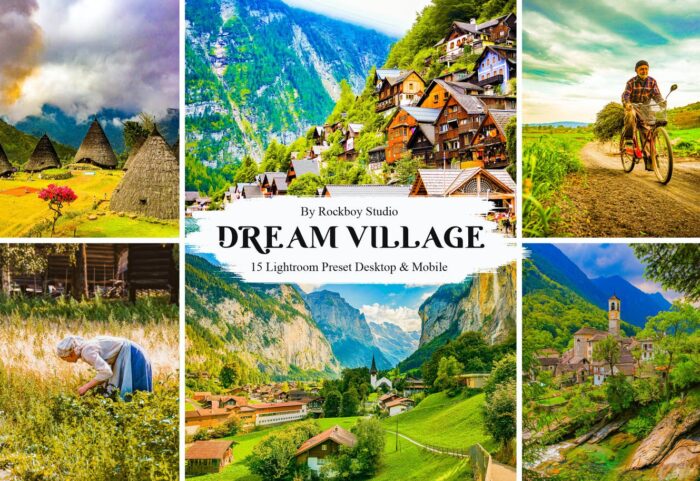 30 پریست لایت روم 2022 رنگی تم دهکده رویایی Dream Village Lightroom Presets