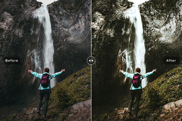 40 پریست لایت روم فضای باز و پریست کمرا راو و اکشن فتوشاپ تم تیره Folky Lightroom Presets