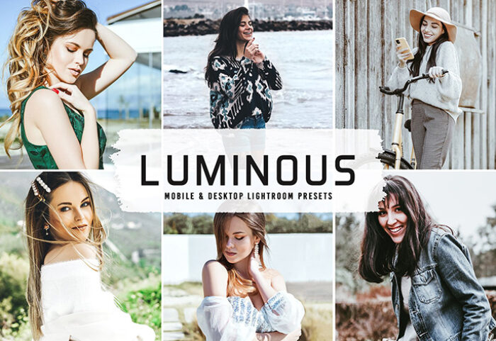 40 پریست لایت روم فضای باز و پریست کمرا راو و اکشن فتوشاپ تم درخشان Luminous Lightroom Presets