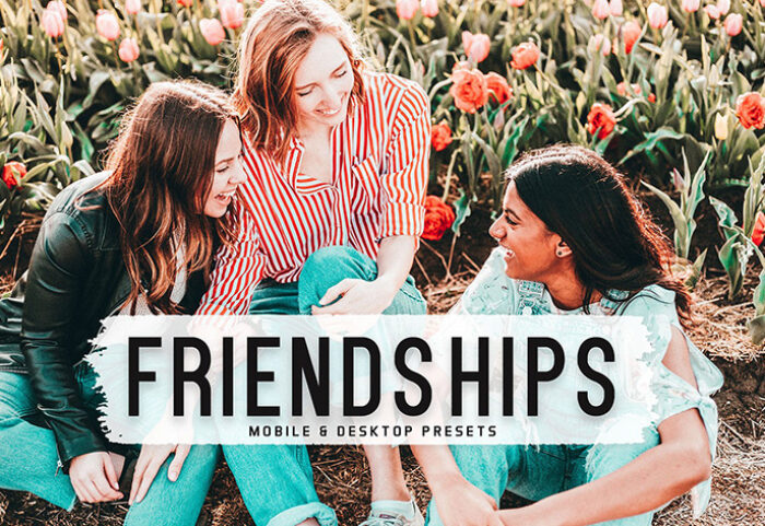 40 پریست لایت روم فضای باز و پریست کمرا راو و اکشن فتوشاپ تم دوستان Friendships Lightroom Presets