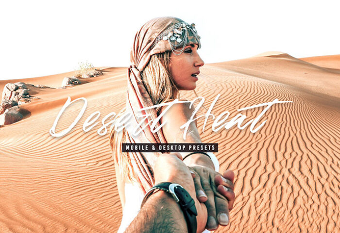 40 پریست لایت روم فضای باز و پریست کمرا راو و اکشن فتوشاپ تم صحرای سوزان Desert Heat Lightroom Presets