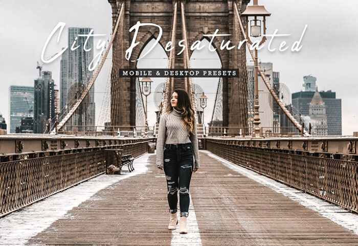 40 پریست لایت روم فضای باز و پریست کمرا راو و اکشن فتوشاپ عکس فشن City Desaturated Lightroom Presets