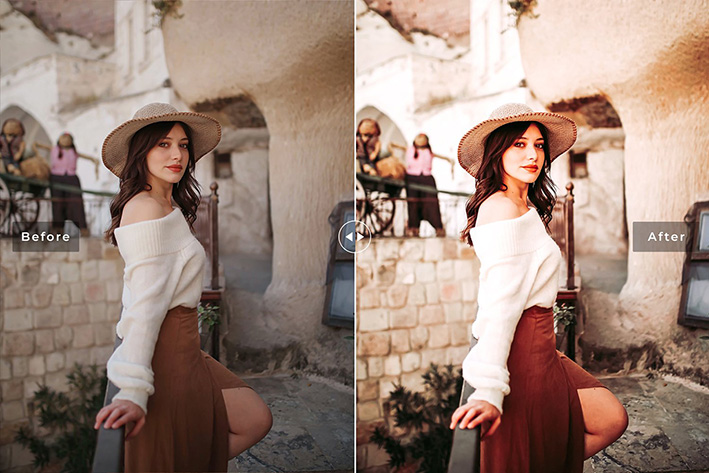 40 پریست لایت روم پرتره 2022 و پریست کمرا راو و اکشن فتوشاپ تم قرمز Vermilion Lightroom Presets