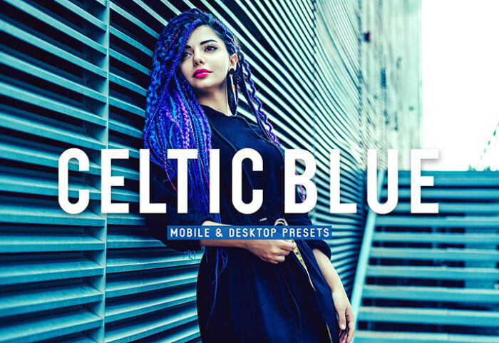 40 پریست لایت روم پرتره سینمایی و پریست کمرا راو و اکشن فتوشاپ Celtic Blue Lightroom Presets