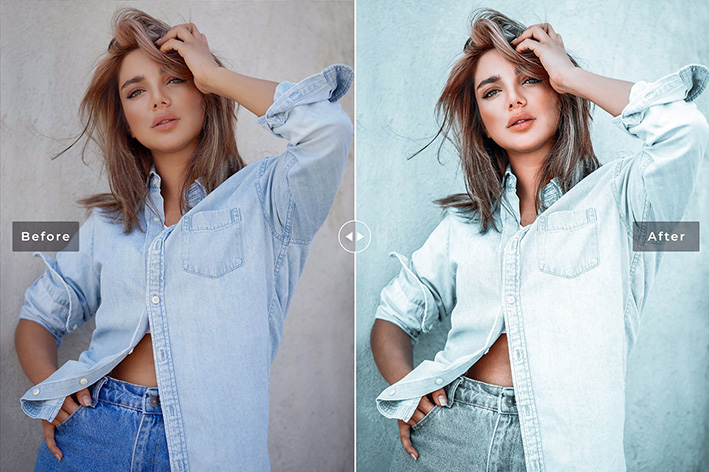 40 پریست لایت روم پرتره سینمایی و پریست کمرا راو و اکشن فتوشاپ Glaucous Lightroom Presets