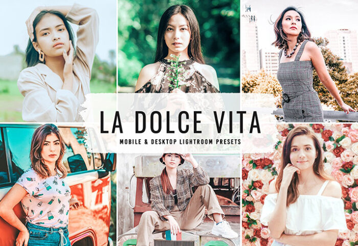 40 پریست لایت روم پرتره فشن و پریست کمرا راو و اکشن فتوشاپ La Dolce Lightroom Presets