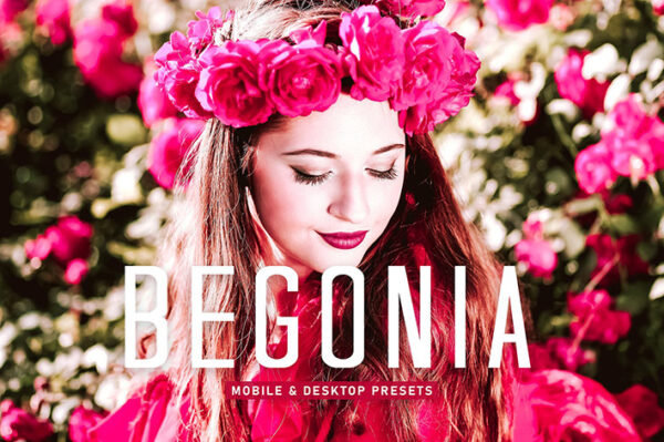 40 پریست لایت روم پرتره فضای باز و پریست کمرا راو و اکشن فتوشاپ Begonia Lightroom Presets