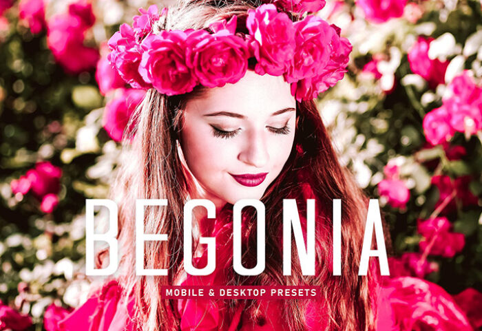 40 پریست لایت روم پرتره فضای باز و پریست کمرا راو و اکشن فتوشاپ Begonia Lightroom Presets