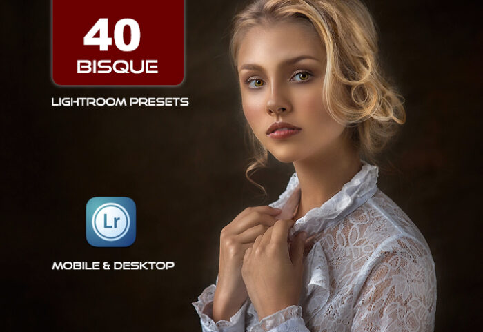 40 پریست لایت روم پرتره و پریست کمرا راو و اکشن فتوشاپ تم رنگ آجری Bisque Lightroom Presets