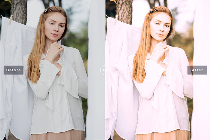 40 پریست لایت روم پرتره و پریست کمرا راو و اکشن فتوشاپ تم روشن Tangelo Lightroom Presets