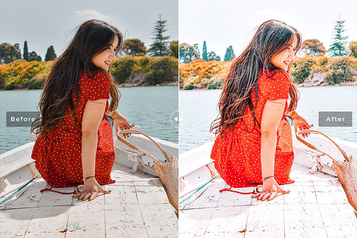 40 پریست لایت روم پرتره و پریست کمرا راو و اکشن فتوشاپ تم زرشکی Crimson Lightroom Presets