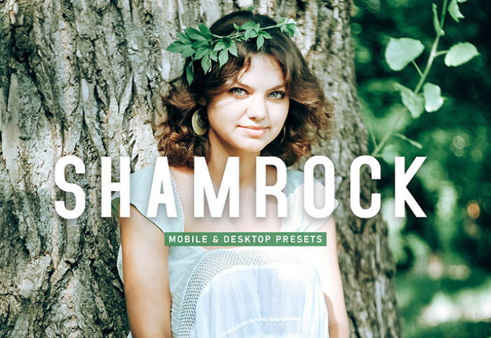 40 پریست لایت روم پرتره و پریست کمرا راو و اکشن فتوشاپ تم سبز Shamrock Lightroom Presets