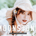 40 پریست لایت روم پرتره و پریست کمرا راو و اکشن فتوشاپ تم سنگ ماه Moonstone Lightroom Presets