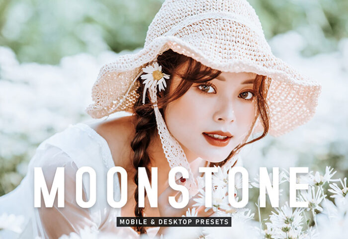 40 پریست لایت روم پرتره و پریست کمرا راو و اکشن فتوشاپ تم سنگ ماه Moonstone Lightroom Presets