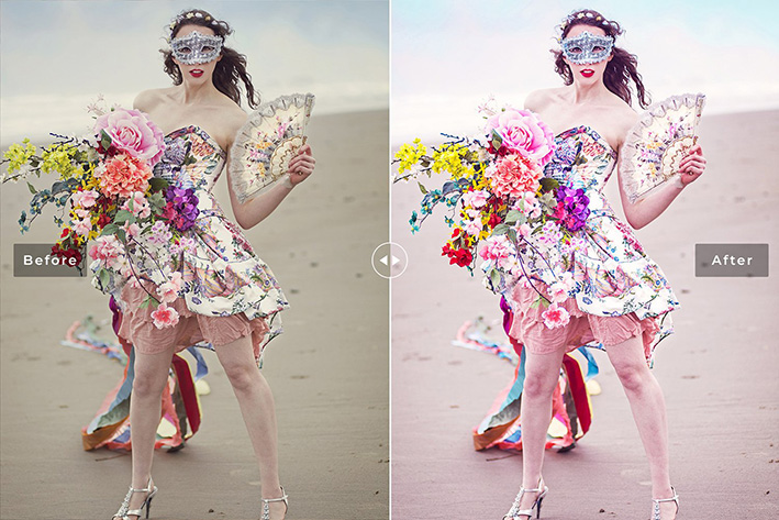 40 پریست لایت روم پرتره و پریست کمرا راو و اکشن فتوشاپ تم صورتی Ruddy Pink Lightroom Presets