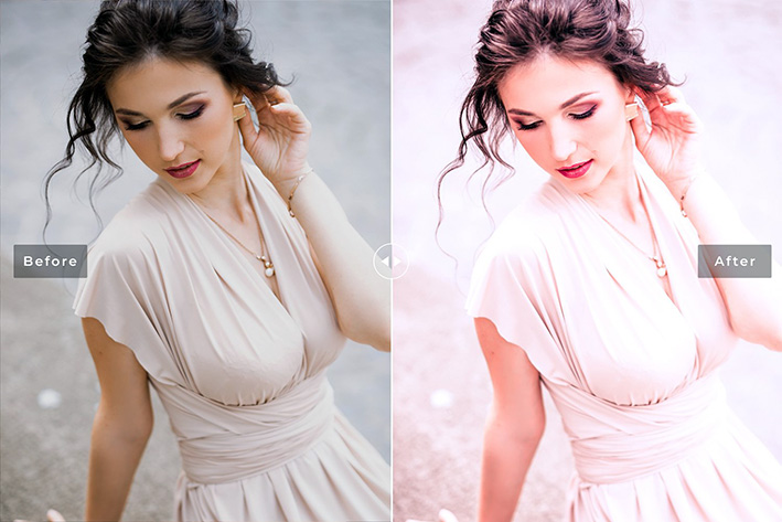 40 پریست لایت روم پرتره و پریست کمرا راو و اکشن فتوشاپ تم فشن Puce Lightroom Presets