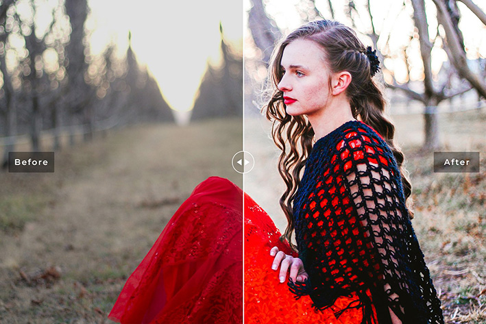40 پریست لایت روم پرتره و پریست کمرا راو و اکشن فتوشاپ تم فضای باز Cardinal Lightroom Presets
