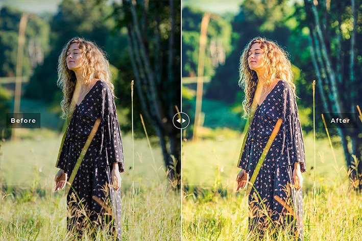 40 پریست لایت روم پرتره و پریست کمرا راو و اکشن فتوشاپ تم فضای باز Flavescent Lightroom Presets