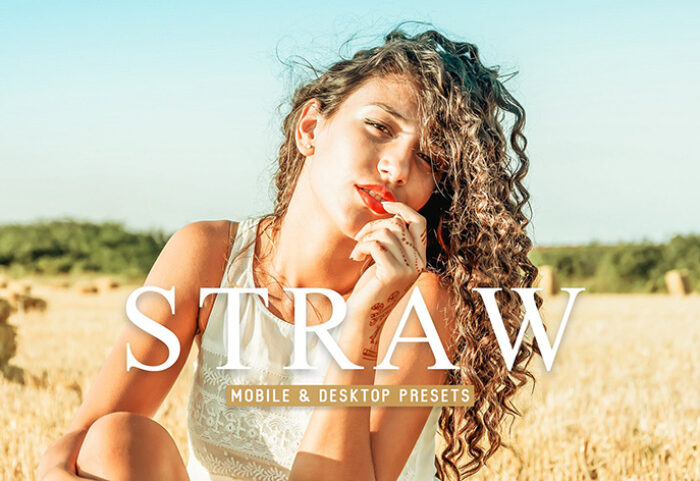 40 پریست لایت روم پرتره و پریست کمرا راو و اکشن فتوشاپ تم مزرعه Straw Lightroom Presets