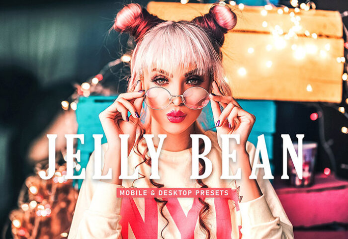 40 پریست لایت روم پرتره و پریست کمرا راو و اکشن فتوشاپ تم ژله ای Jelly Bean Lightroom Presets