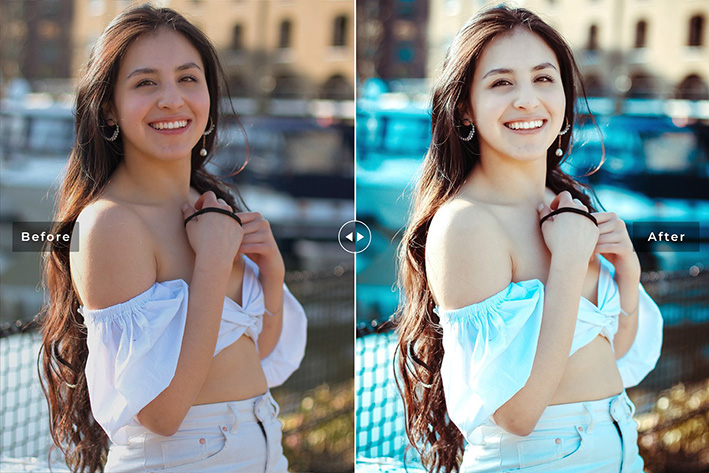 40 پریست لایت روم پرتره و پریست کمرا راو و اکشن فتوشاپ تم کبالت آبی Cobalt Blue Lightroom Presets
