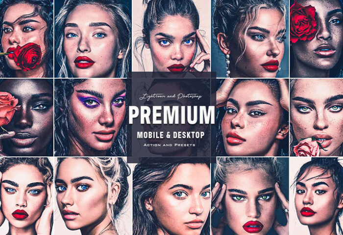 6 پریست لایت روم پرتره و اکشن فتوشاپ مخصوص پوست صورت Premium Skin Photoshop Actions Lightroom Presets