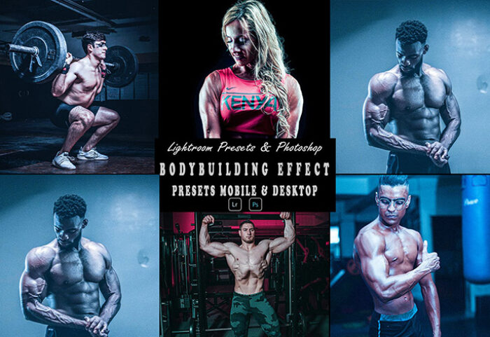 9 پریست لایت روم و اکشن فتوشاپ ورزش بدنسازی BODYBUILDING Photoshop Action Lightrom Preset