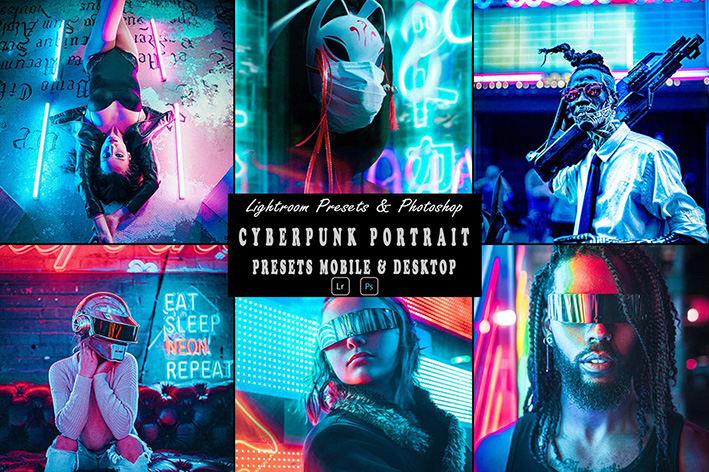 9 پریست لایت روم پرتره سینمایی و اکشن فتوشاپ CyberPunk Portrait Photoshop Action Lightrom 9 پریست لایت روم پرتره سینمایی و اکشن فتوشاپ CyberPunk Portrait Photoshop Action Lightrom