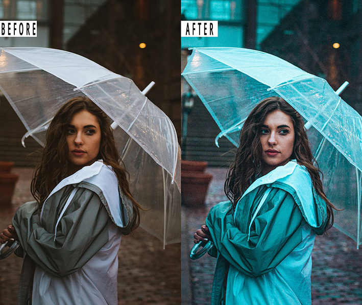 9 پریست لایت روم پرتره سینمایی و اکشن فتوشاپ Moody Portrait Photoshop Action Lightrom Preset
