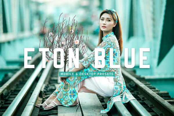 40 پریست لایت روم پرتره و پریست کمرا راو و اکشن فتوشاپ تم آبی Eton Blue Lightroom Presets