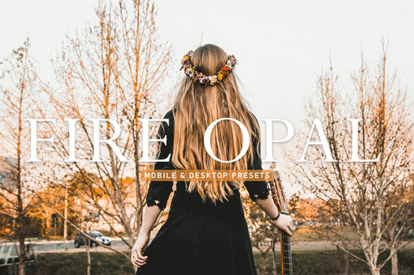 40 پریست لایت روم پرتره و پریست کمرا راو و اکشن فتوشاپ تم آتشین Fire Opal Lightroom Presets