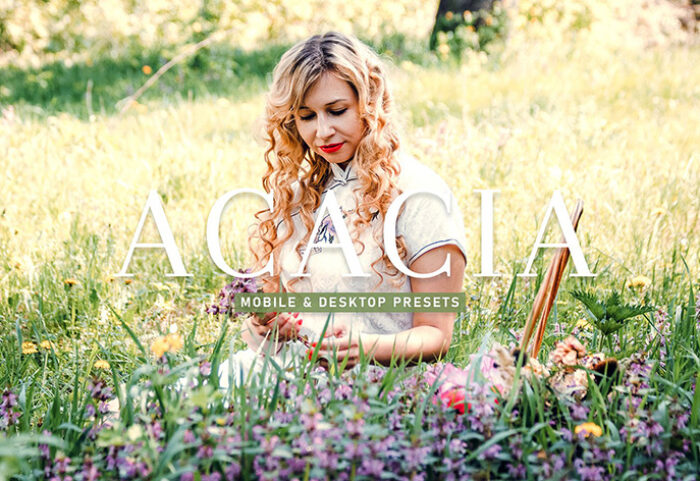 40 پریست لایت روم پرتره و پریست کمرا راو و اکشن فتوشاپ تم اقاقیا Acacia Lightroom Presets