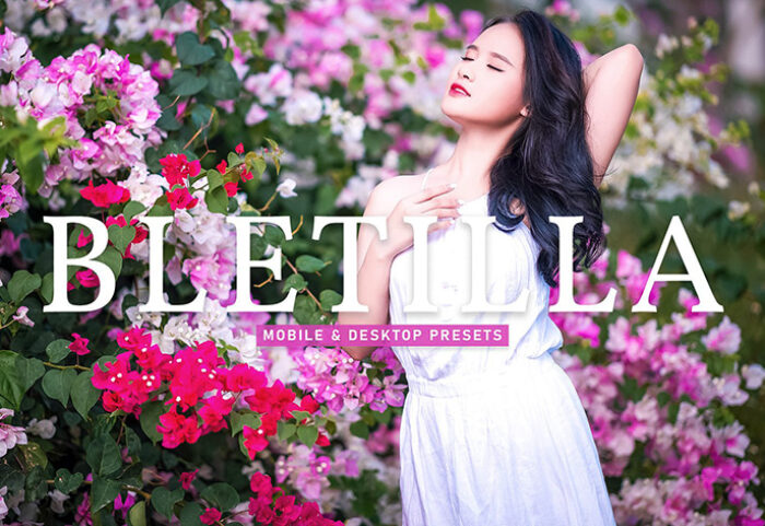 40 پریست لایت روم پرتره و پریست کمرا راو و اکشن فتوشاپ تم بهار Bletilla Lightroom Presets