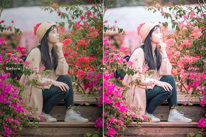 40 پریست لایت روم پرتره و پریست کمرا راو و اکشن فتوشاپ تم بهار Cyclamen Lightroom Presets 40 پریست لایت روم پرتره و پریست کمرا راو و اکشن فتوشاپ تم بهار Cyclamen Lightroom Presets