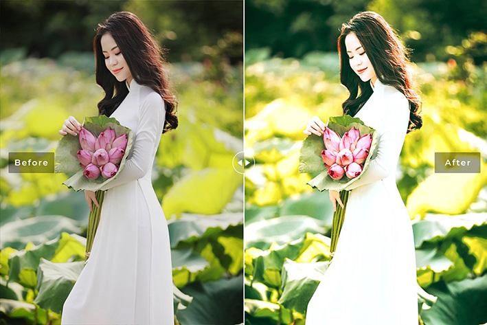 40 پریست لایت روم پرتره و پریست کمرا راو و اکشن فتوشاپ تم دختر زیبا Key Lime Lightroom Presets