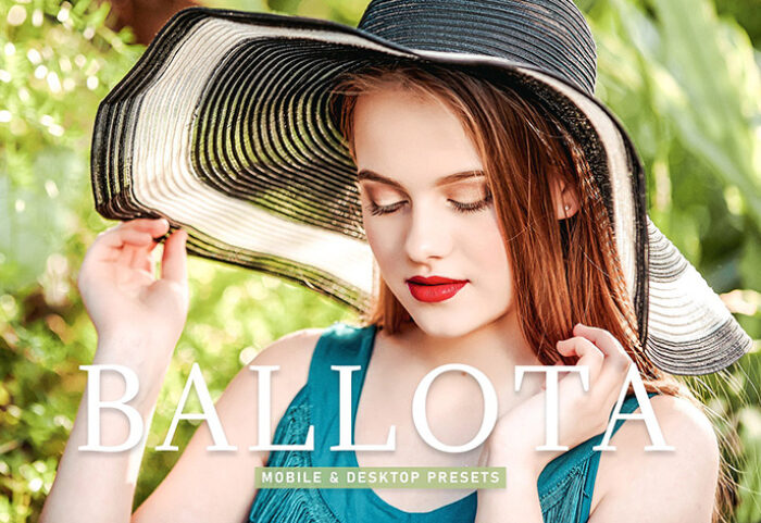 40 پریست لایت روم پرتره و پریست کمرا راو و اکشن فتوشاپ تم رنگ روشن Ballota Lightroom Presets﻿