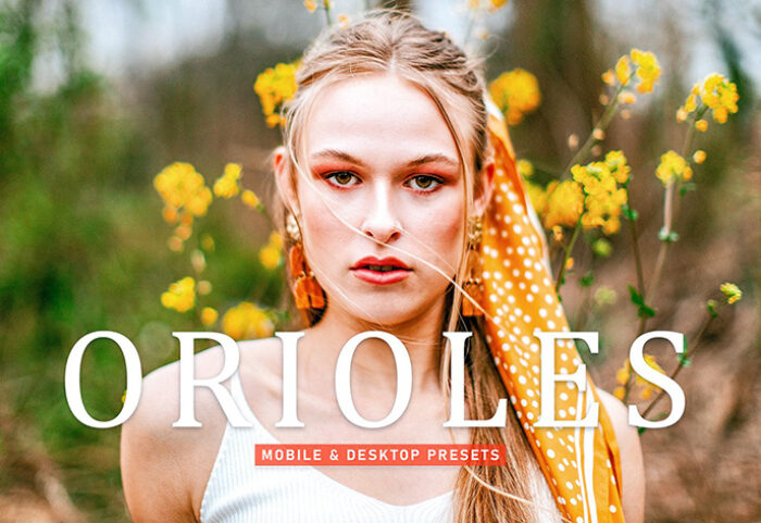 40 پریست لایت روم پرتره و پریست کمرا راو و اکشن فتوشاپ تم رنگی گرم Orioles Lightroom Presets