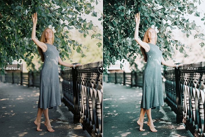 40 پریست لایت روم پرتره و پریست کمرا راو و اکشن فتوشاپ تم سینمایی Menthol Lightroom Presets