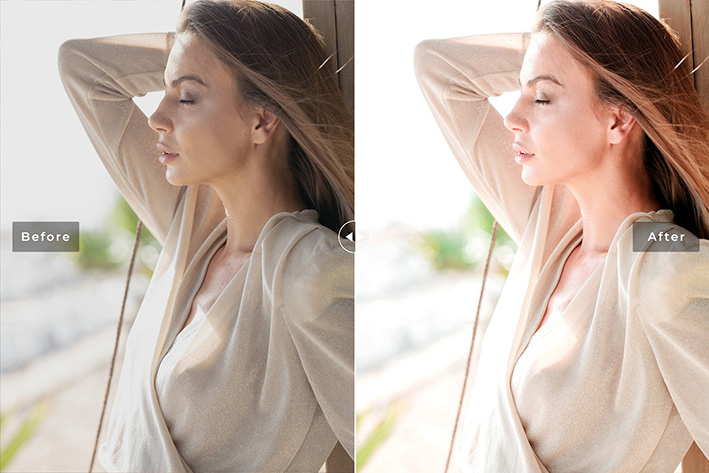40 پریست لایت روم پرتره و پریست کمرا راو و اکشن فتوشاپ تم شکلاتی Lotion Lightroom Presets