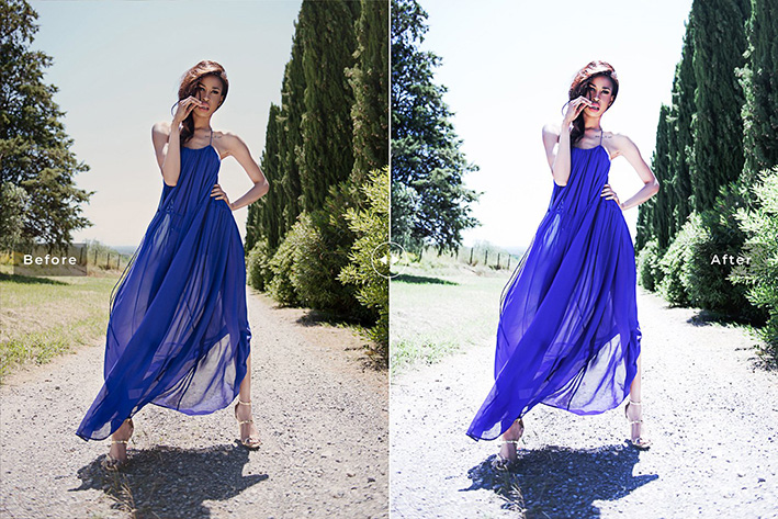 40 پریست لایت روم پرتره و پریست کمرا راو و اکشن فتوشاپ تم لاجوردی Lapis lazuli Lightroom Presets