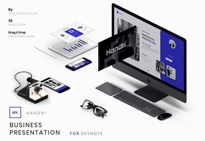 قالب پاورپوینت 2022 و گوگل اسلایدر حرفه ای Handri Business Keynote Template